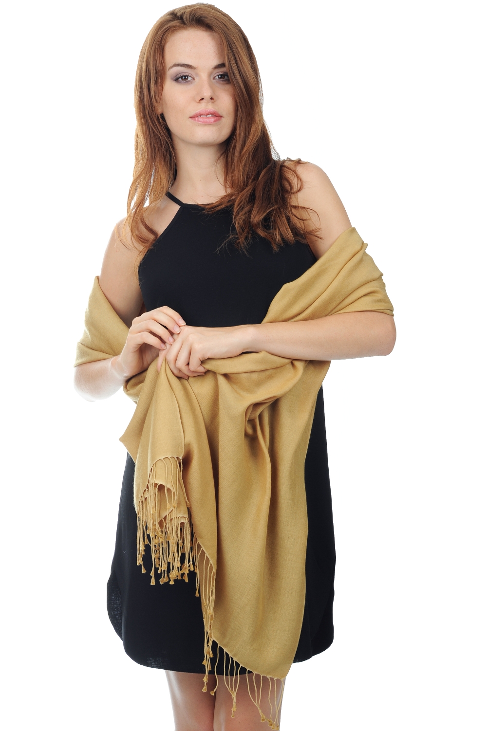 Cashmere & Silk ladies shawls platine bronze 201 cm x 71 cm